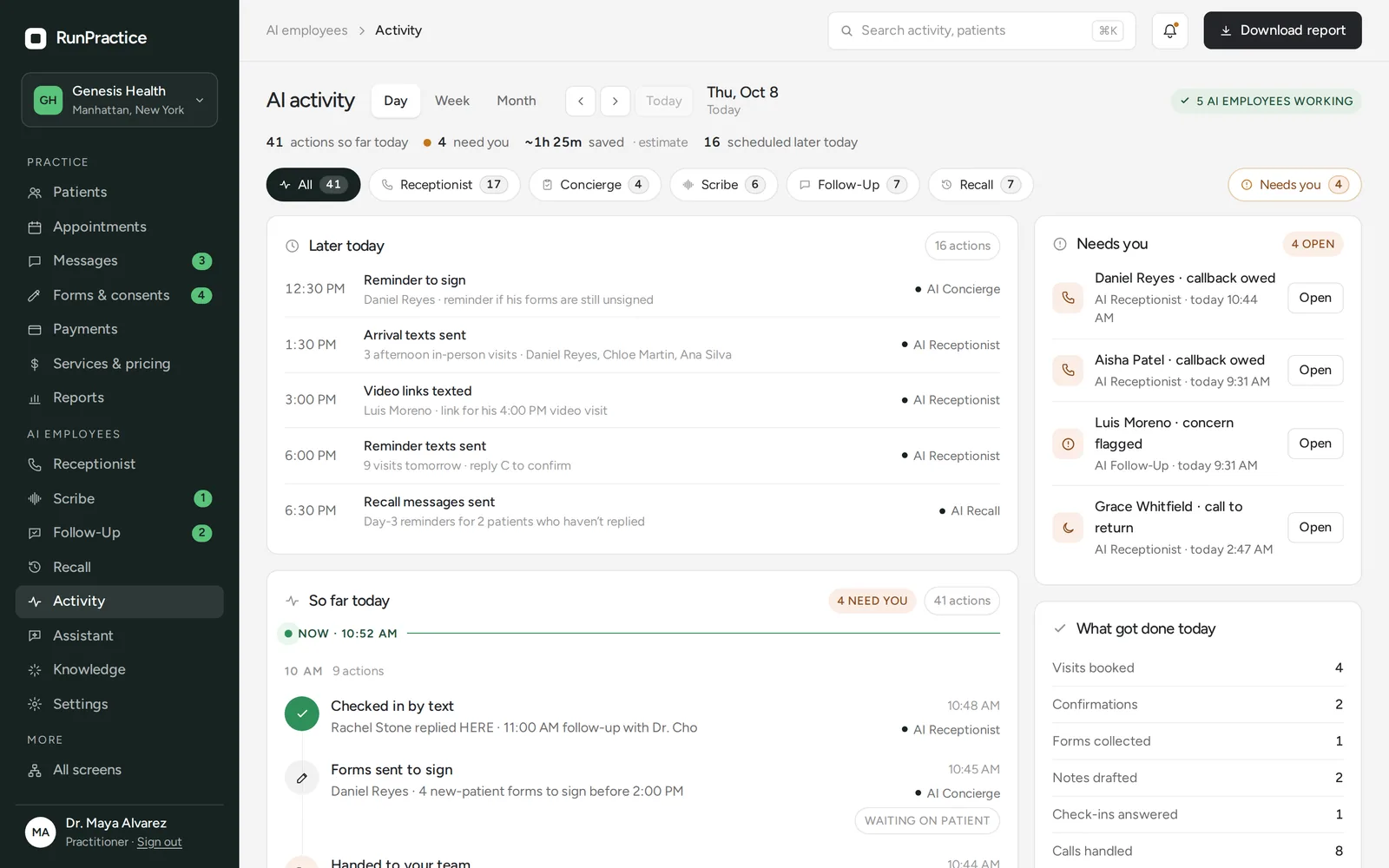 RunPractice app: AI activity