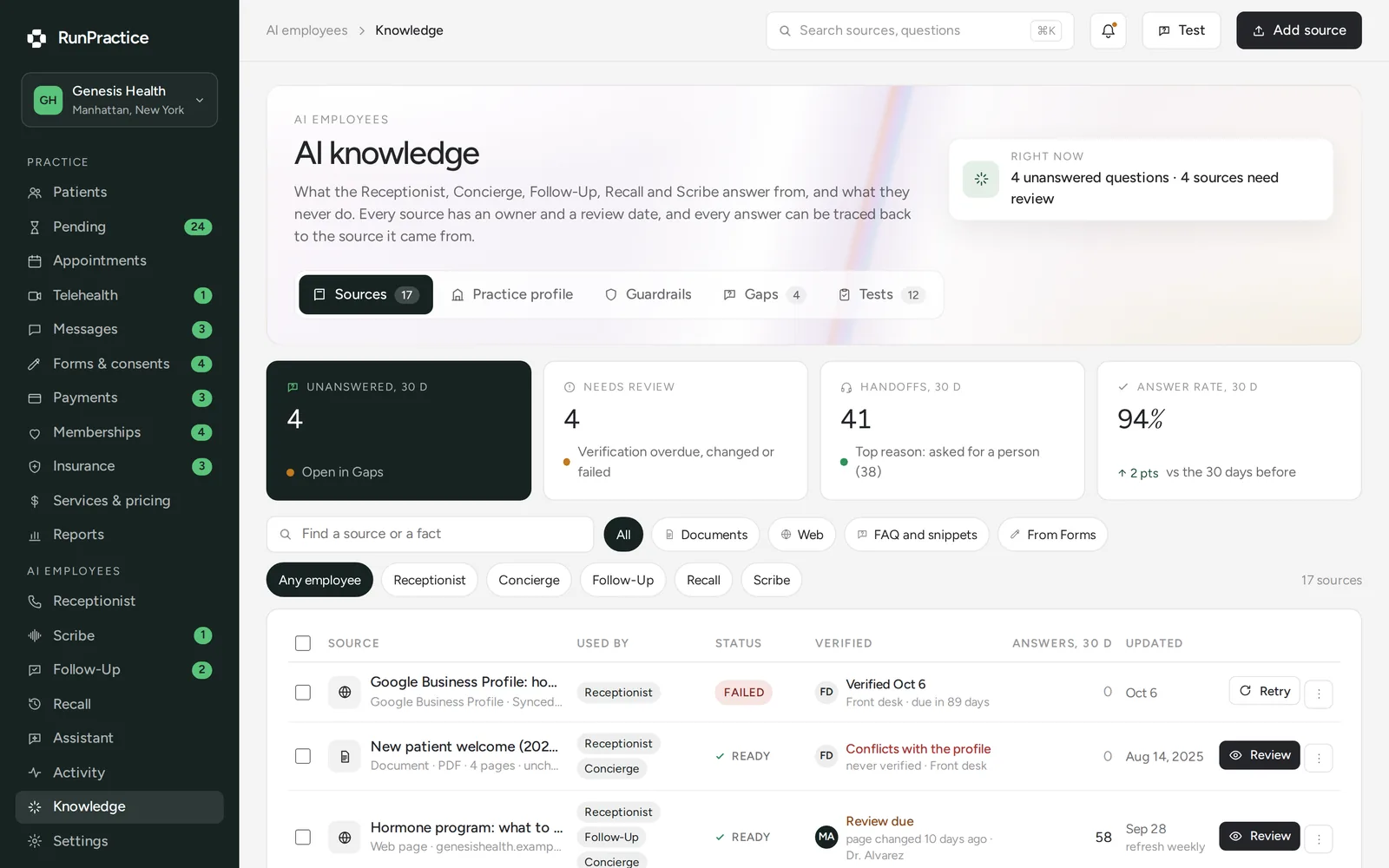 RunPractice app: AI Knowledge