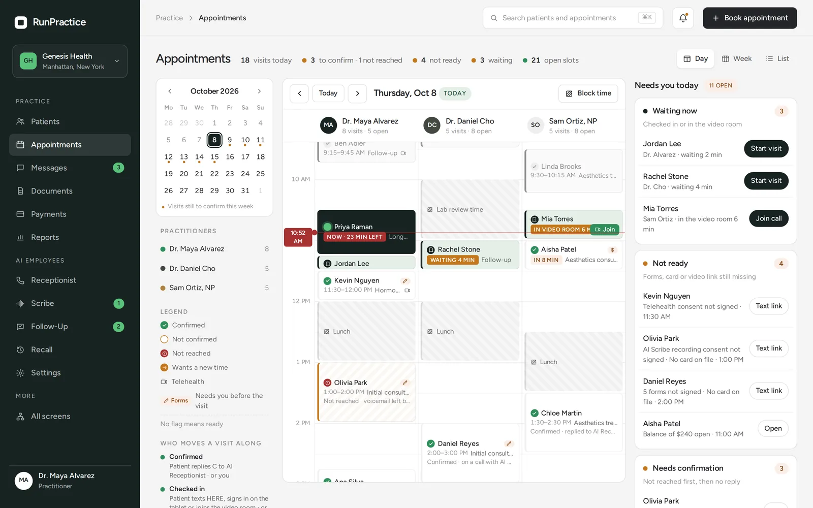 RunPractice app: appointments